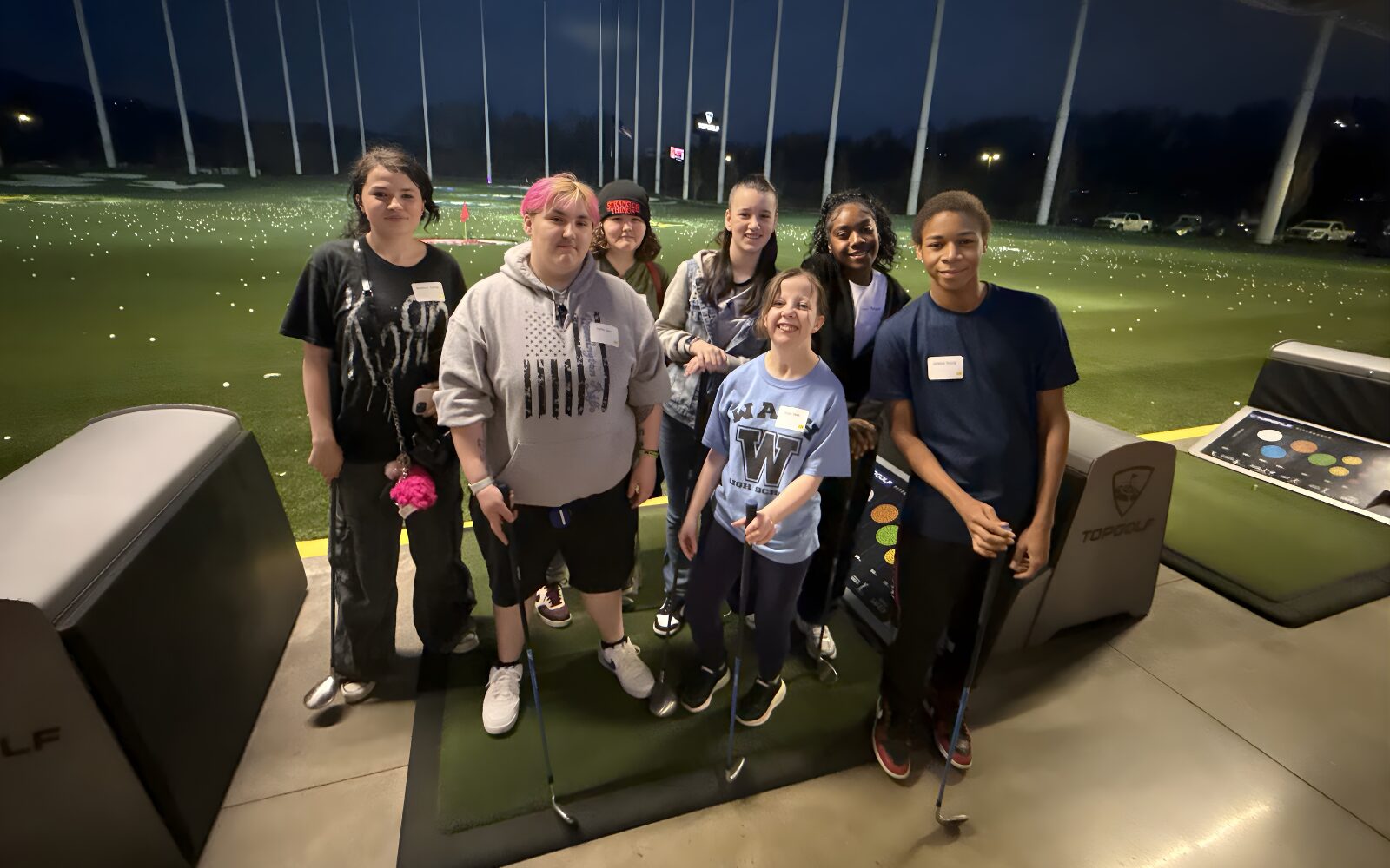 A group of players at the first All Abilities Golf Clinic on April 1, 2026 at Topgolf Pittsburgh