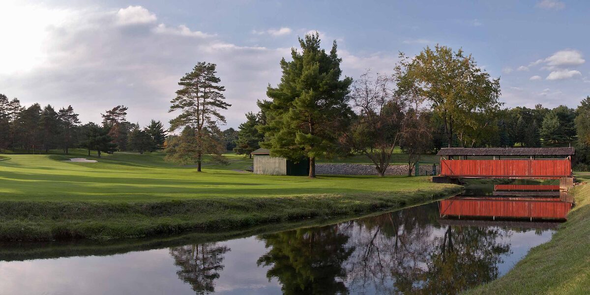The 12th hole at Latrobe Country Club, host of the Palmer Cup Matches