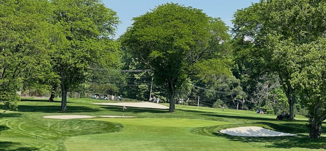 The 17th green at Hannastown Golf Club, host of the 83rd WPGA Four-Ball Championship