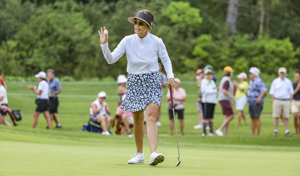 2024 U.S. Senior Women's Open Champion, Leta Lindley, competing at Fox Chapel Golf Club. Photo courtesy of USGA/Jeff Haynes.