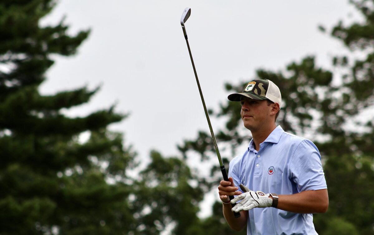 Gregor Meyer, the 2021 Open Champion, competing at Indiana Country Club