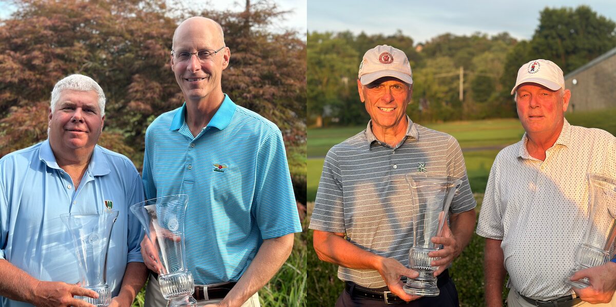 WPGA Senior Four-Ball Championships Arnold Cutrell and Frank Fairman (left), and Super-Senior Four-Ball Champions Joe Corsi and Don Erickson, III (right) WPGA Senior Four-Ball Championships Arnold Cutrell and Frank Fairman (left), and Super-Senior Four-Ball Champions Joe Corsi and Don Erickson, III (right)