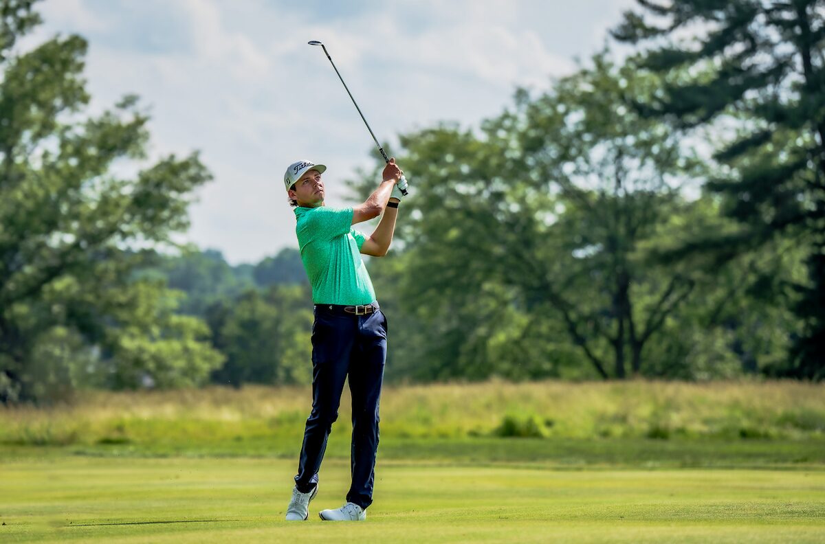 Palmer Jackson hitting his approach into #18 green. Photo courtesy of The Back of the Range. Palmer Jackson hitting his approach into #18 green. Photo courtesy of The Back of the Range.