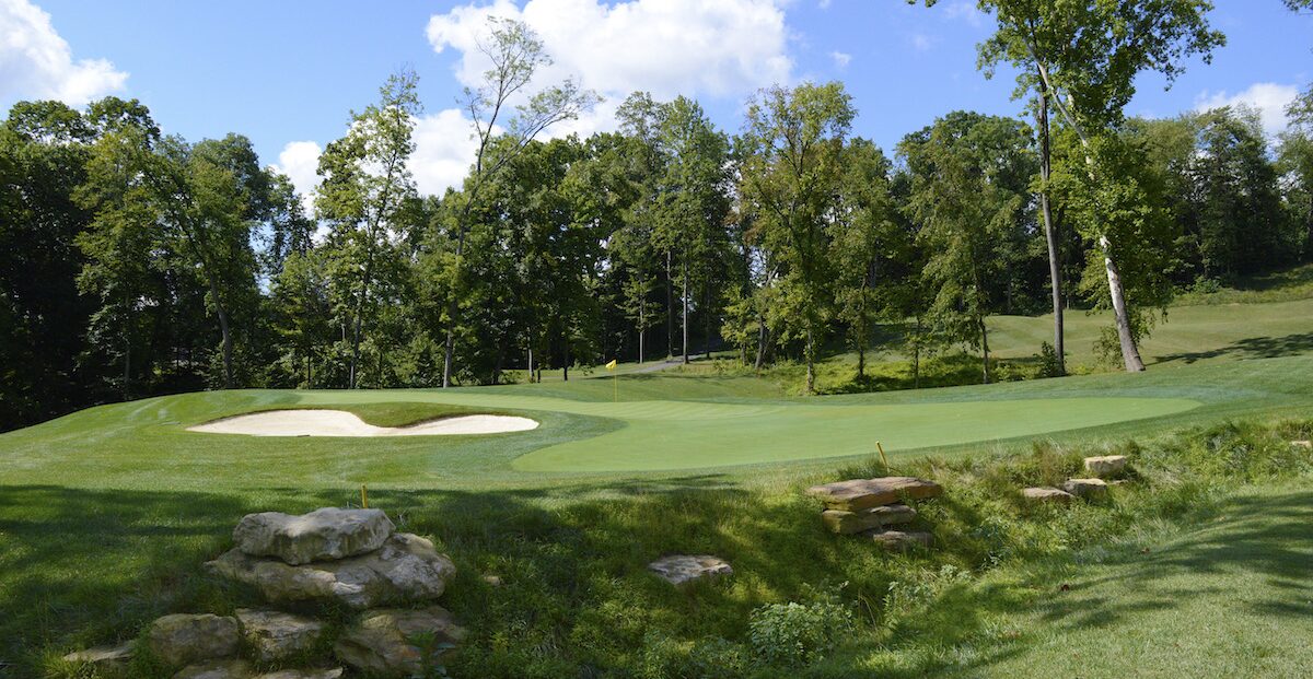 The 3rd green on the Red Nine at Valley Brook Country Club. Photo courtesy of Valley Brook Country Club. The 3rd green on the Red Nine at Valley Brook Country Club. Photo courtesy of Valley Brook Country Club.