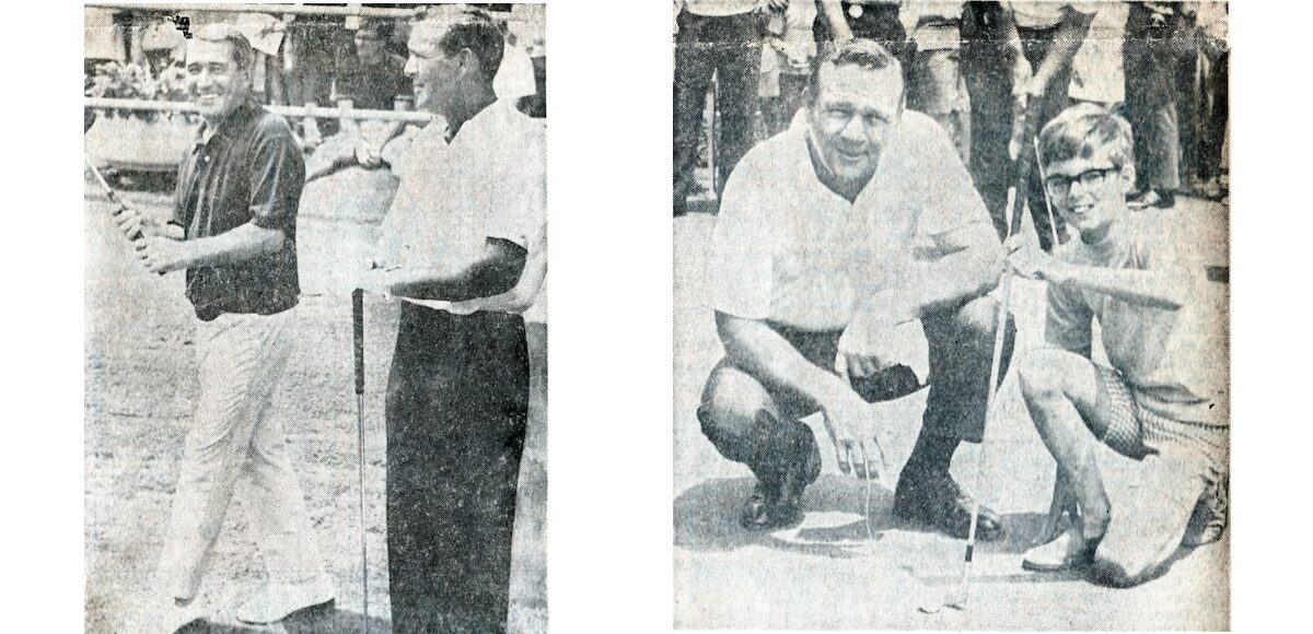 Remembering the Ham-Am Tournament at the Pittsburgh Field Club. Arnold Palmer & Perry Como - left. Palmer & a spectator - right. Photos courtesy of the Pittsburgh Post-Gazette, Paul Slantis.
