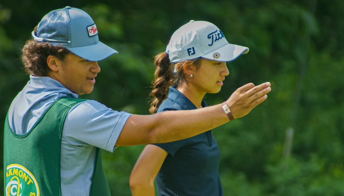 Angelina Tao competing in qualifying for the U.S. Junior Girls' Championship at Willowbrook Country Club