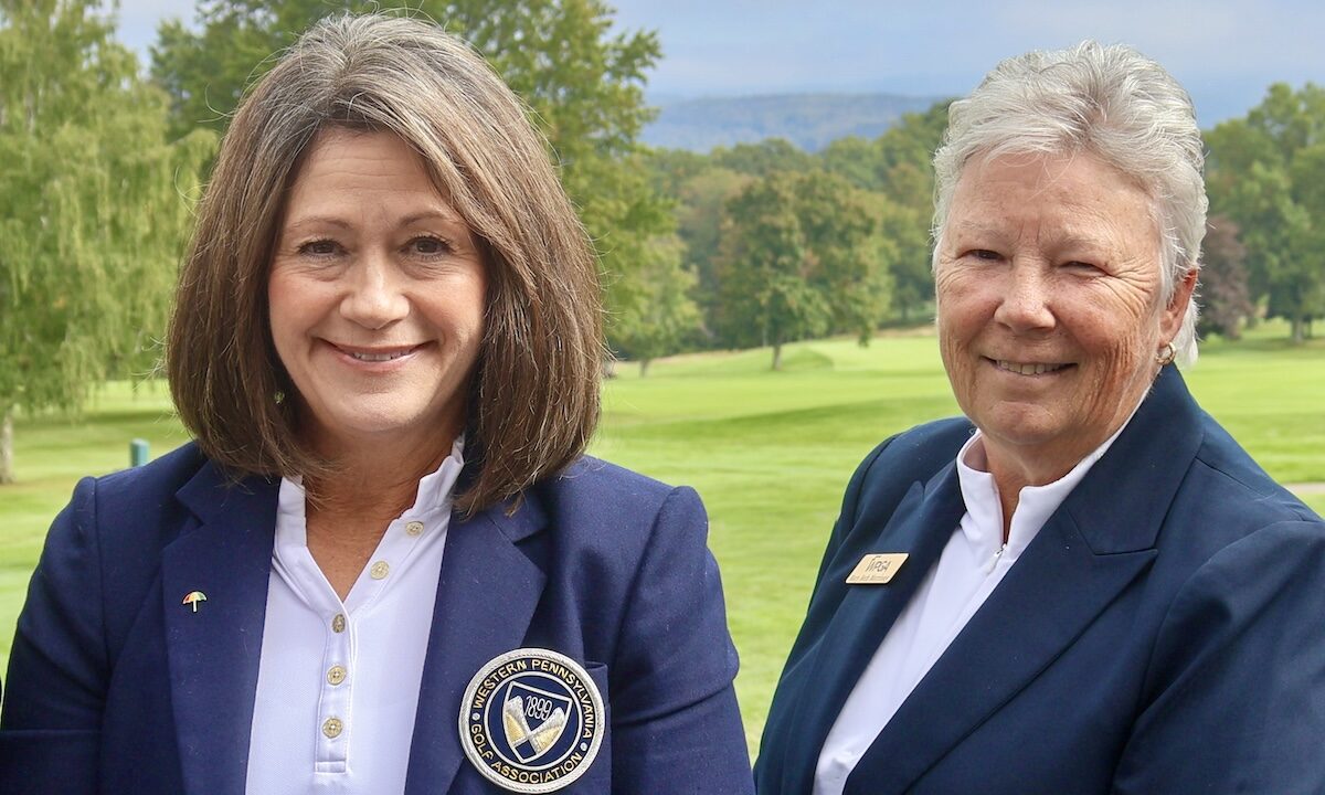 Carol Onufro (left) and Mary Beth Morrissey (right) at the WPGA Annual Meeting at Sunnehanna Country Club
